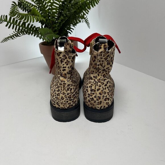 Dolce Vita Sophie Girl Leopardess Tan Leopard Print Red with‎ shoestrings Size 4 - Picture 5 of 12